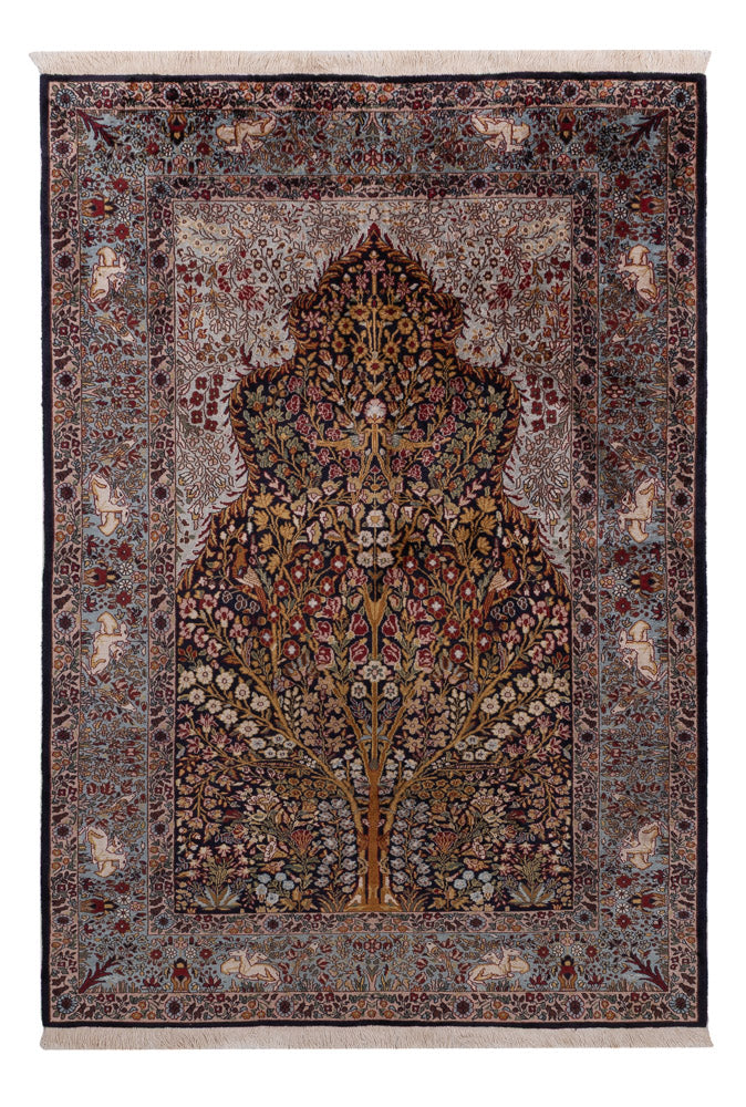 Sidenmatta - Kashmir Silk - 185 x 122 cm - mörkbrun