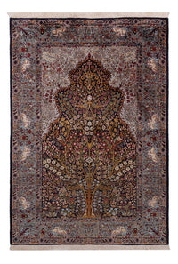 Sidenmatta - Kashmir Silk - 185 x 122 cm - mörkbrun