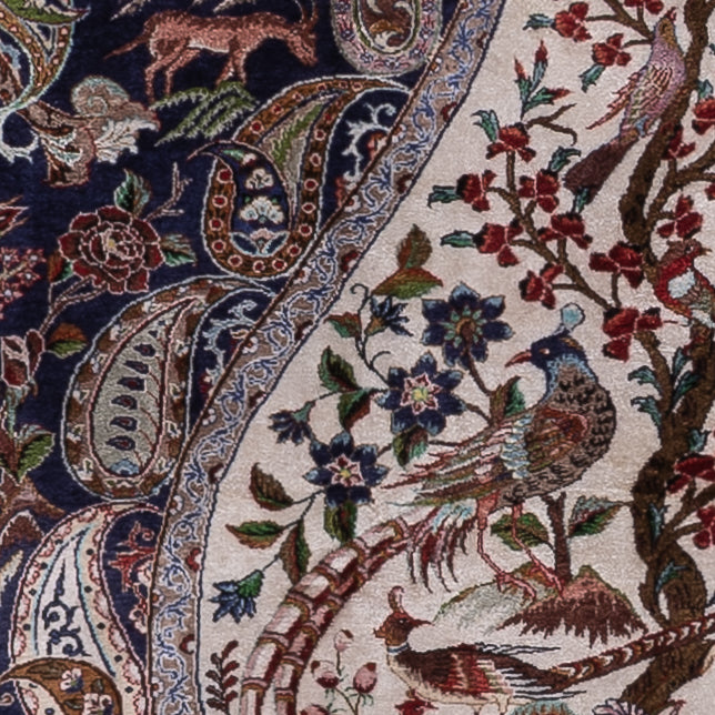 Persisk matta - Ghom - 195 x 140 cm - mörkblå