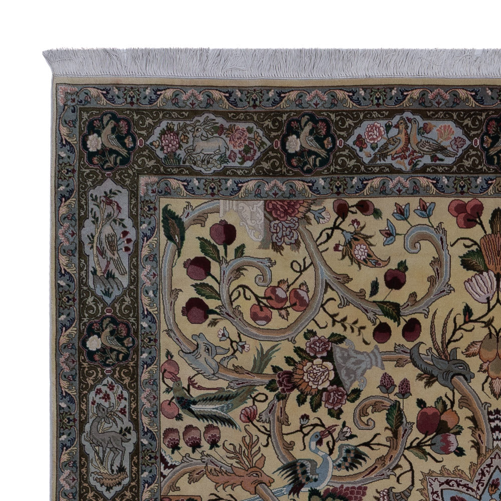 Persisk matta - Tabriz - Royal kvadrat  - 200 x 200 cm - olivgrön