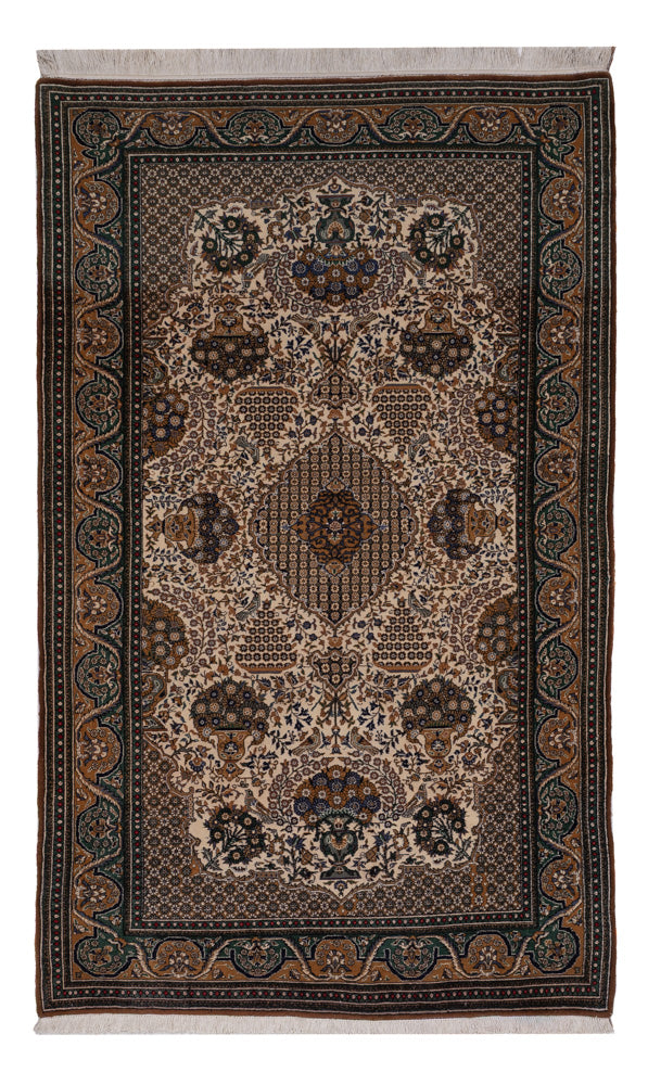 Persisk matta - Ghom - 226 x 135 cm - mörk beige