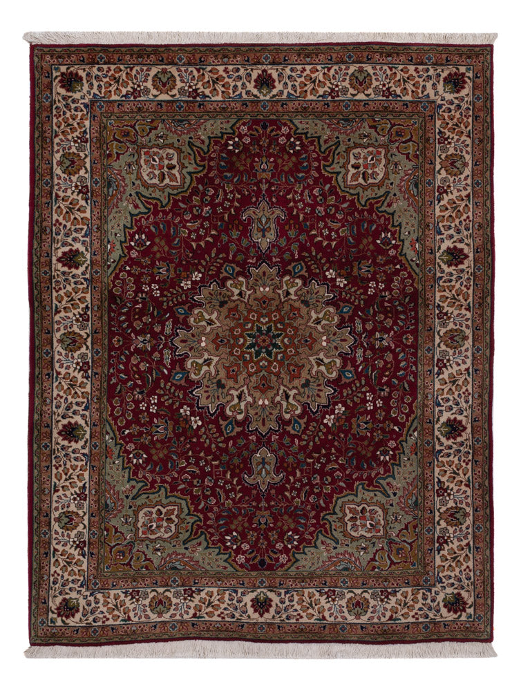 Persisk matta - Tabriz - 195 x 147 cm - rött vin