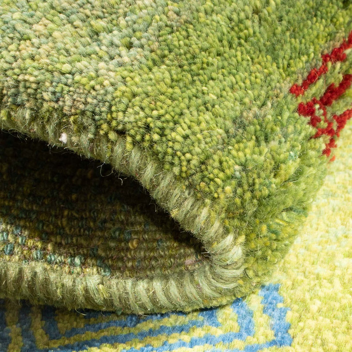 Gabbeh-matta - persisk - 88 x 57 cm - grön