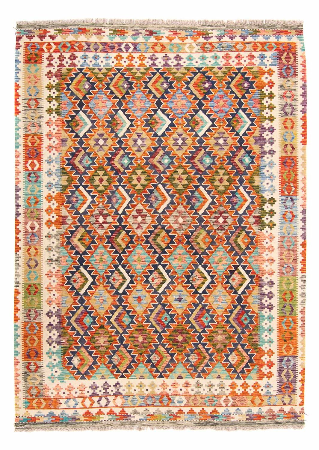Kelim Carpet - orientalisk matta - 250 x 184 cm - flerfärgad