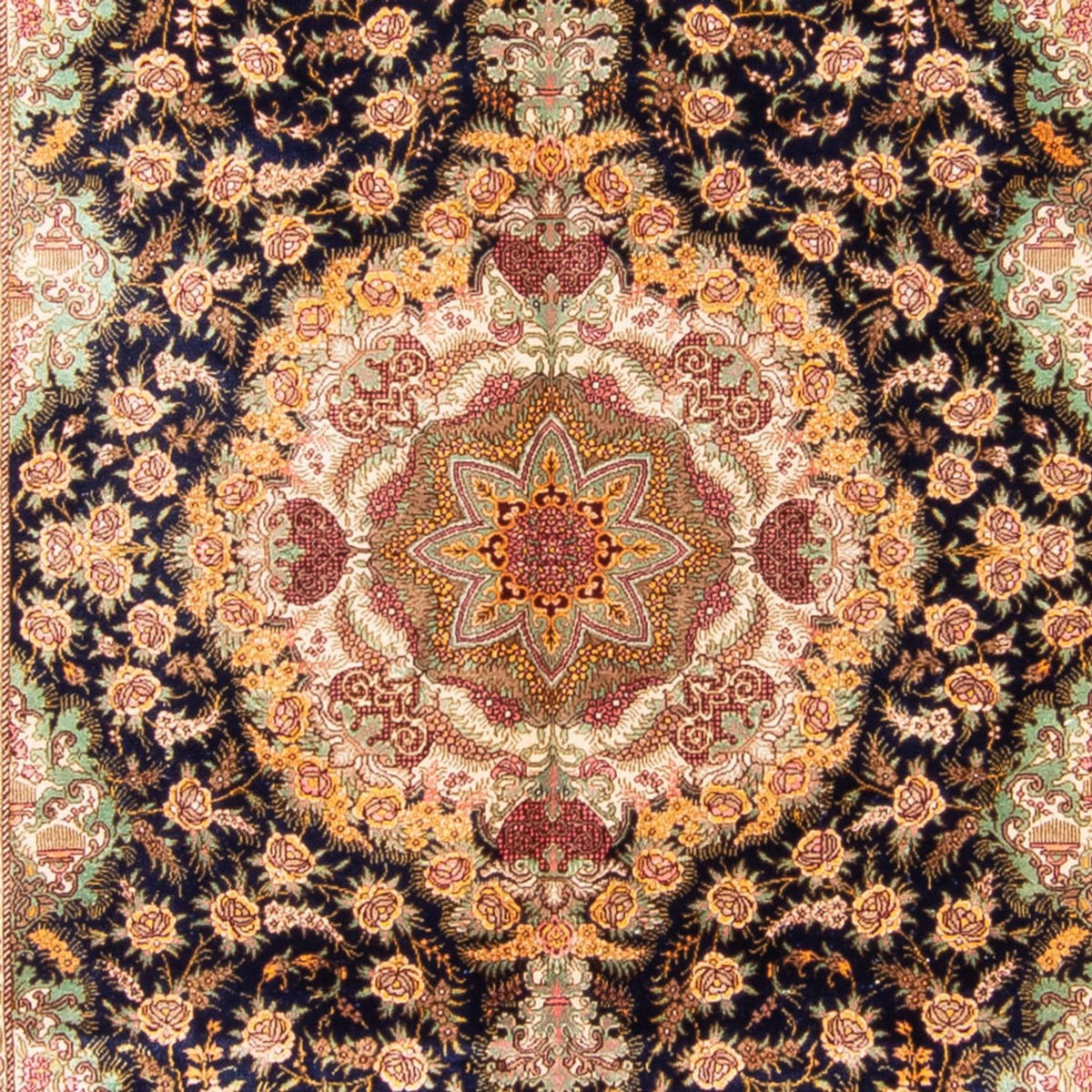 Silk Carpet - Ghom Silk - Premium - 152 x 102 cm - mörkblå