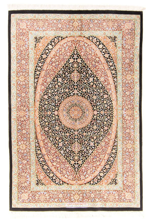 Silk Carpet - Ghom Silk - Premium - 154 x 101 cm - mörkblå