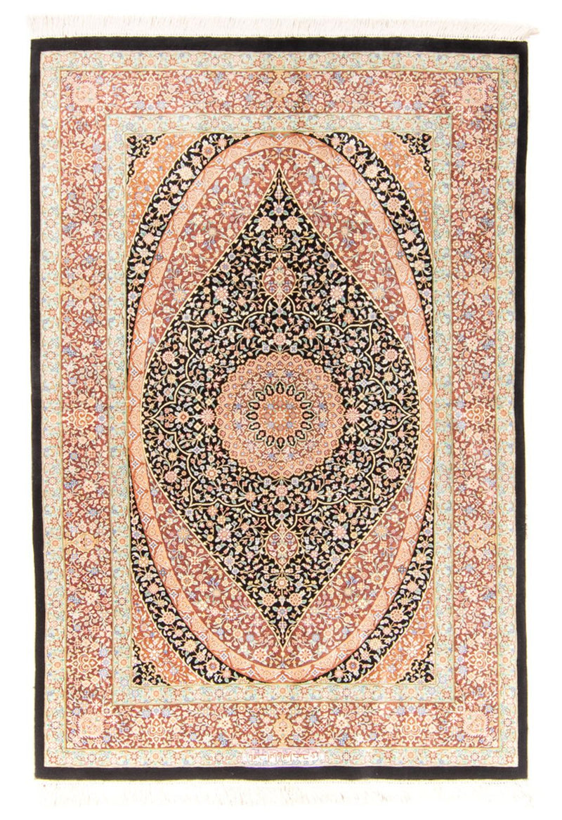 Silk Carpet - Ghom Silk - Premium - 154 x 101 cm - mörkblå