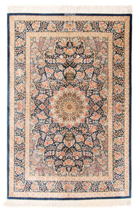 Silk Carpet - Ghom Silk - Premium - 152 x 100 cm - mörkblå