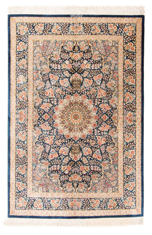 Silk Carpet - Ghom Silk - Premium - 152 x 100 cm - mörkblå