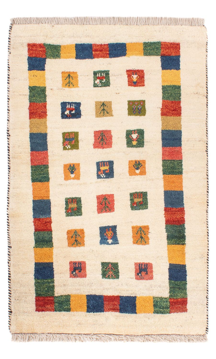 Gabbeh-matta - persisk - 122 x 76 cm - flerfärgad