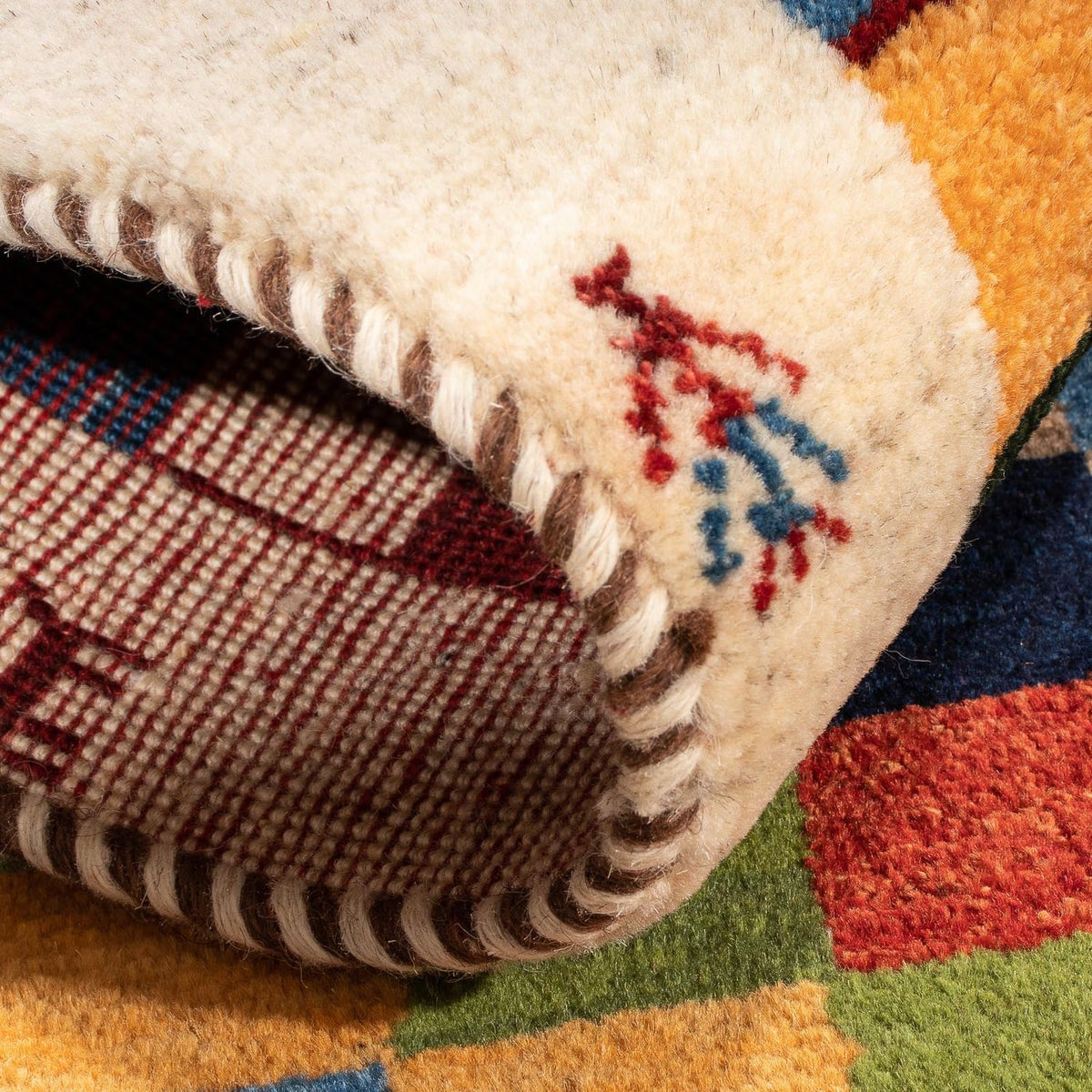 Gabbeh-matta - persisk - 125 x 86 cm - flerfärgad