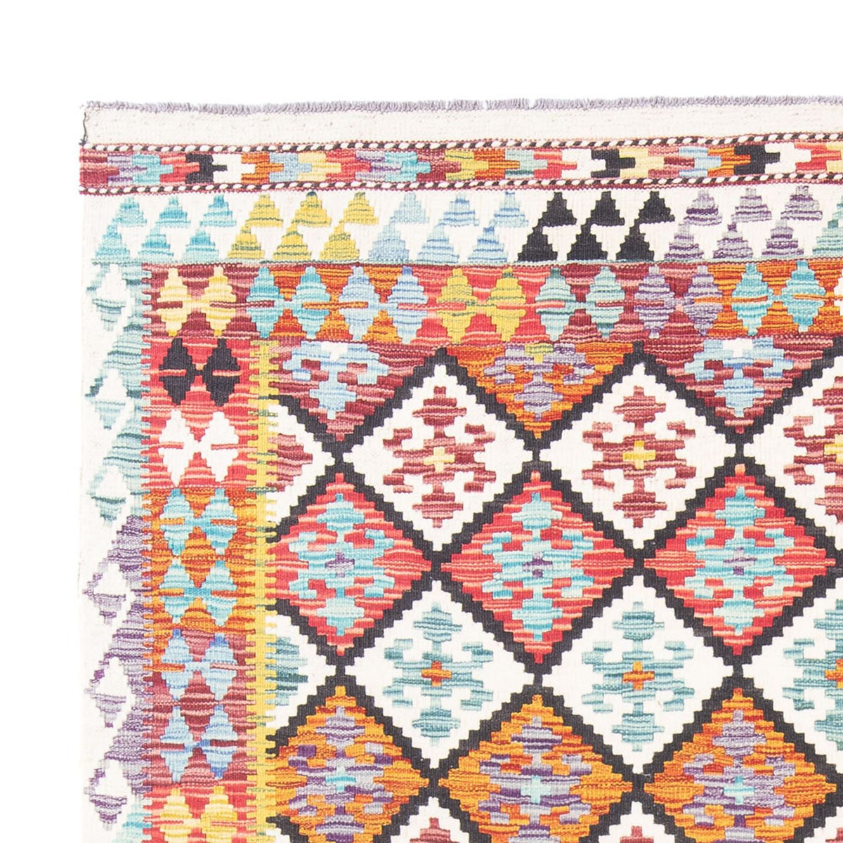 Kelim Carpet - Splash - 239 x 200 cm - flerfärgad