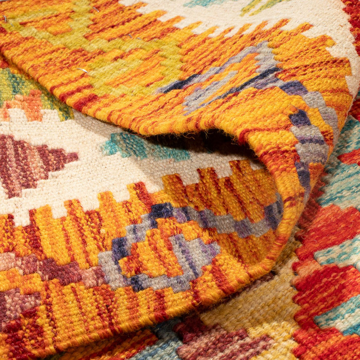 Kelim Carpet - Splash - 190 x 123 cm - flerfärgad