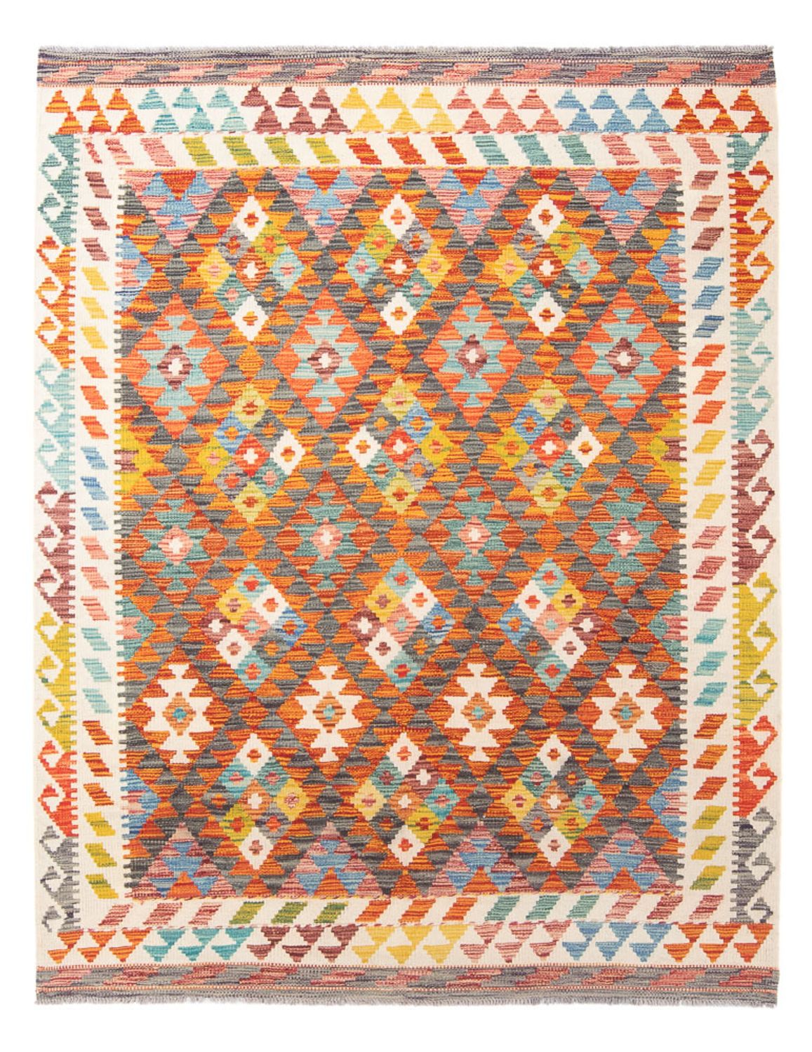 Kelim Carpet - Splash - 195 x 156 cm - flerfärgad