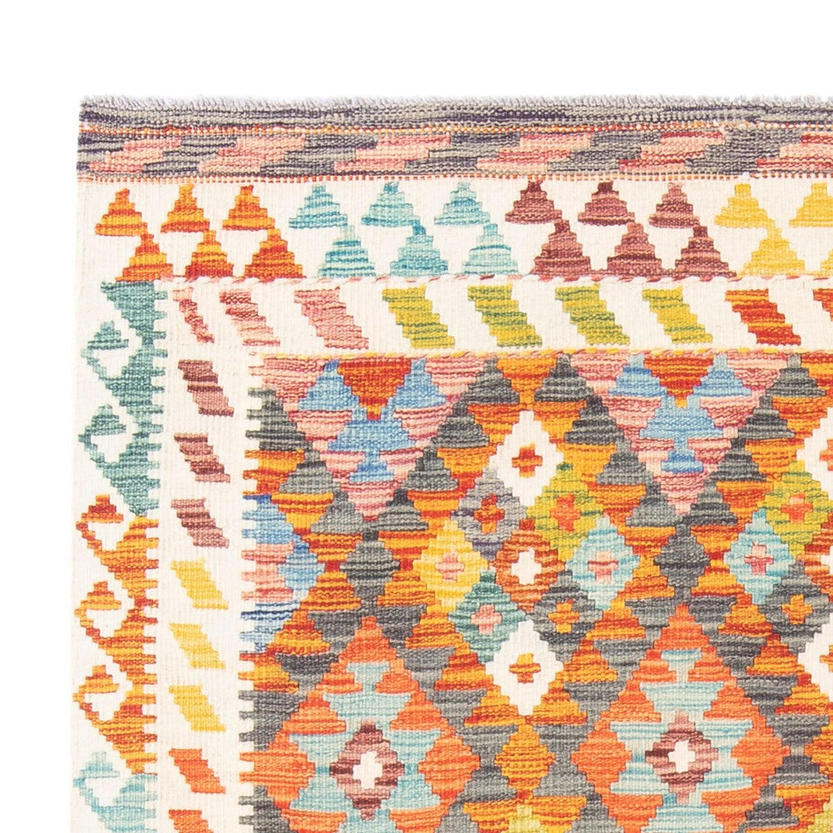 Kelim Carpet - Splash - 195 x 156 cm - flerfärgad