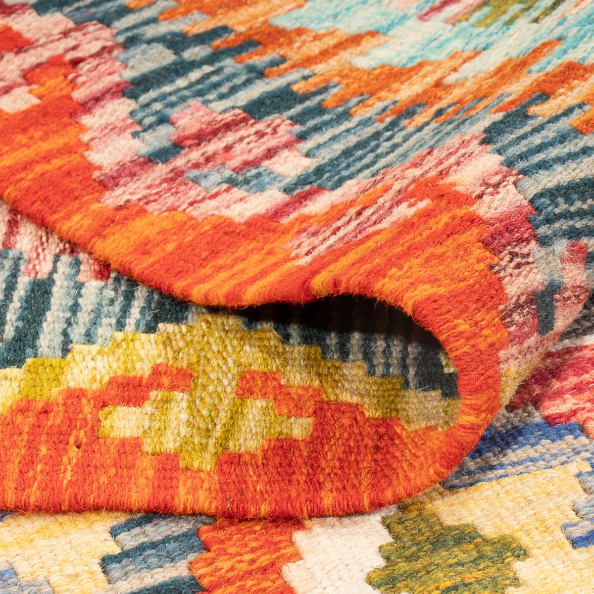 Kelim Carpet - Splash - 197 x 162 cm - flerfärgad