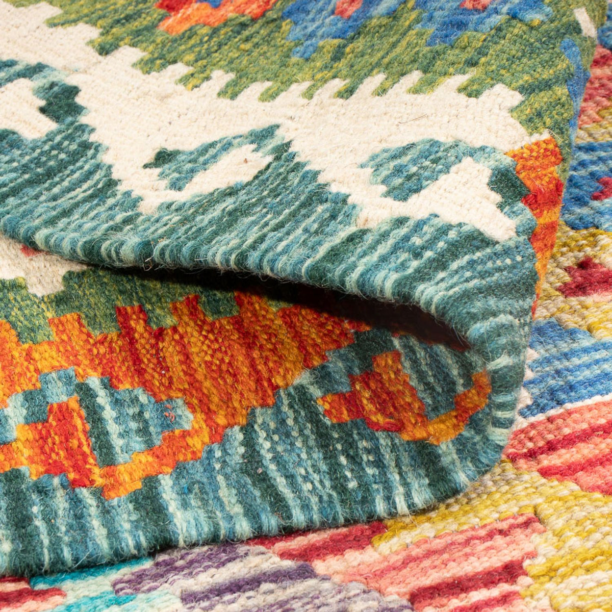 Kelim Carpet - Splash - 196 x 152 cm - flerfärgad