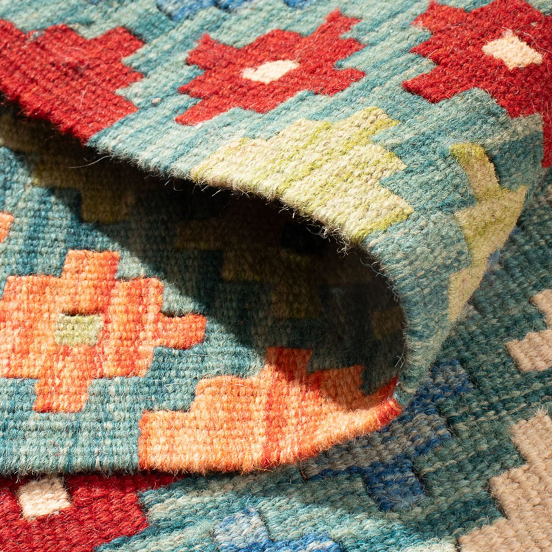 Kelim Carpet - Splash kvadrat  - 88 x 90 cm - flerfärgad