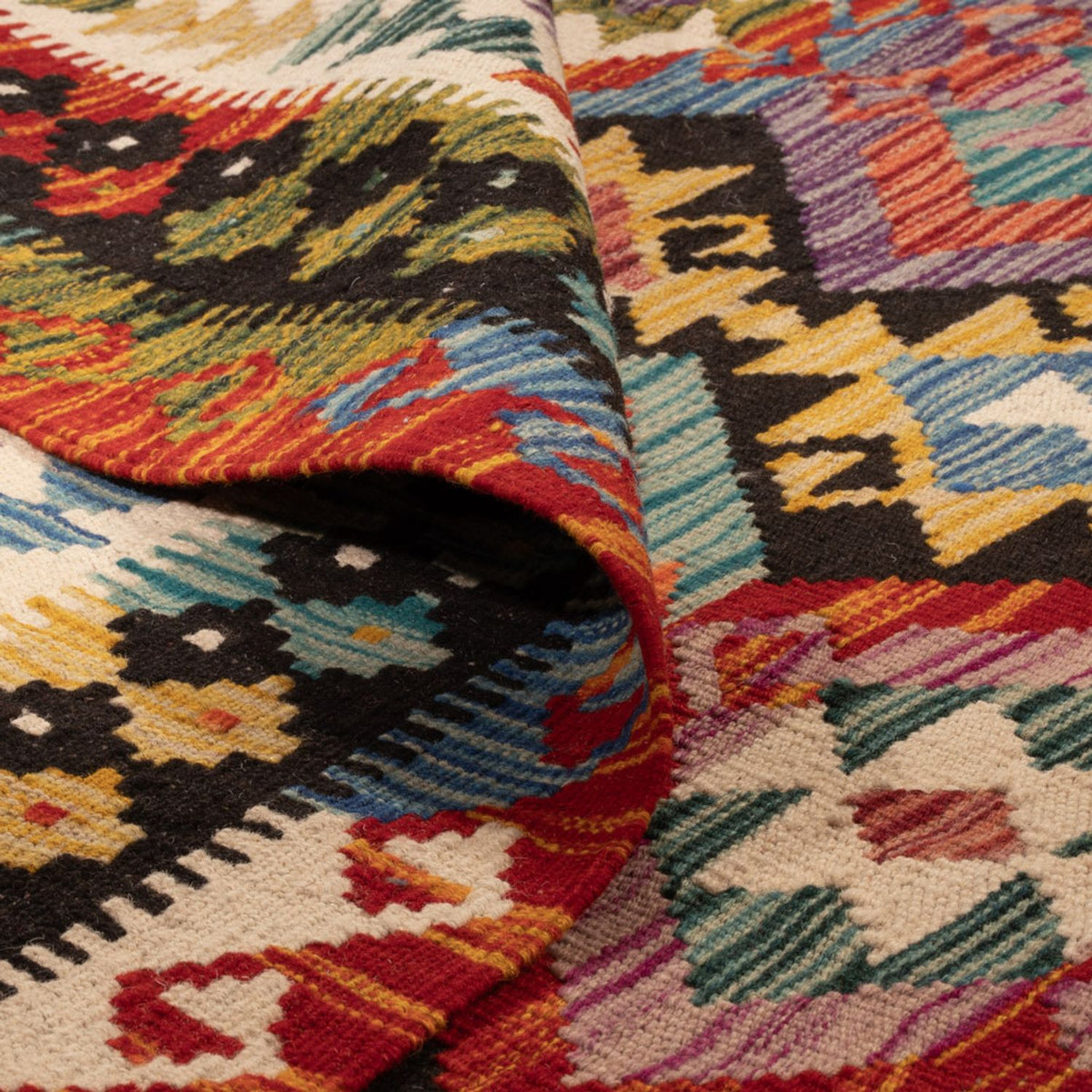 Kelim Carpet - Splash - 250 x 163 cm - flerfärgad