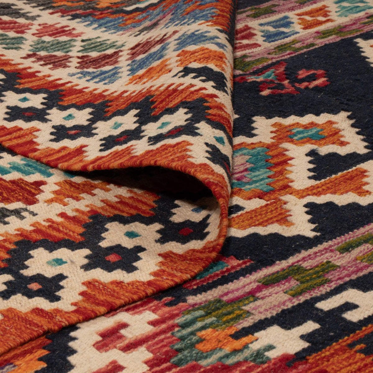 Kelim Carpet - Splash - 247 x 176 cm - flerfärgad