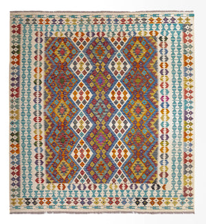 Kelim Carpet - Splash kvadrat  - 207 x 203 cm - flerfärgad
