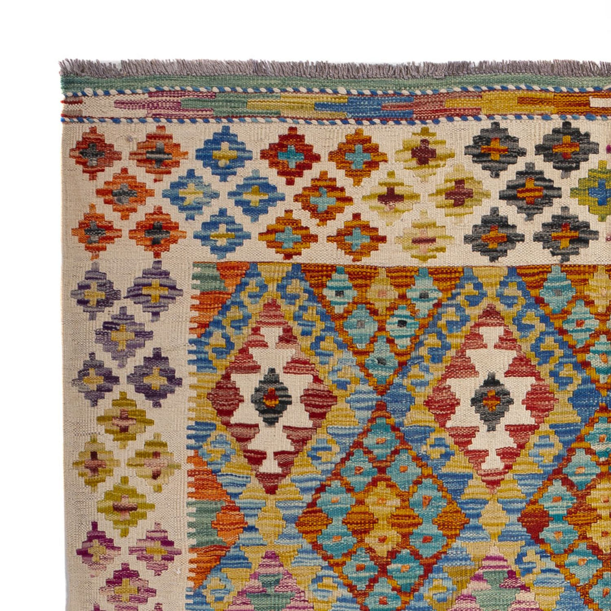 Kelim Carpet - Splash - 197 x 150 cm - flerfärgad