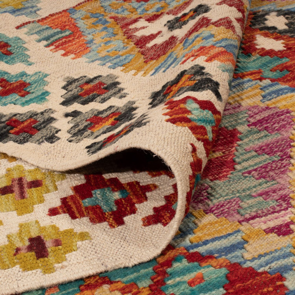 Kelim Carpet - Splash - 197 x 150 cm - flerfärgad