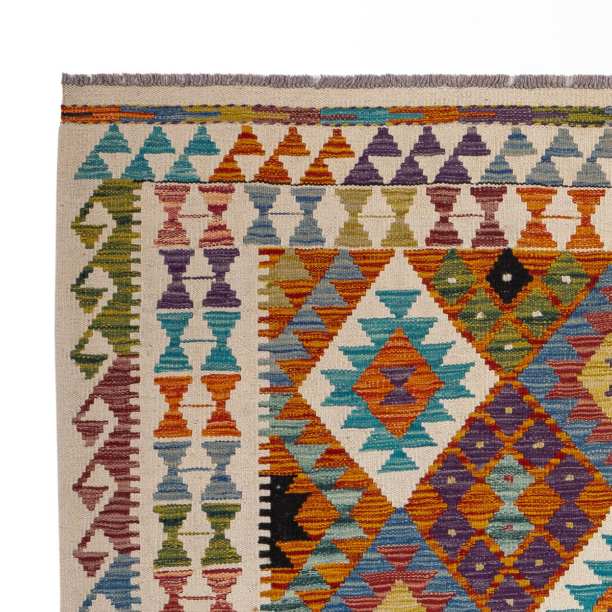 Kelim Carpet - Splash - 196 x 150 cm - flerfärgad