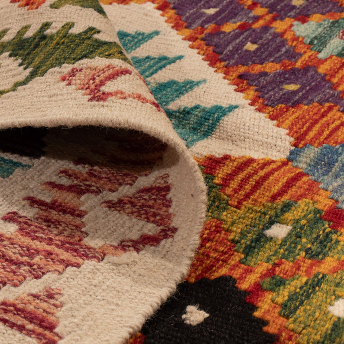 Kelim Carpet - Splash - 196 x 150 cm - flerfärgad