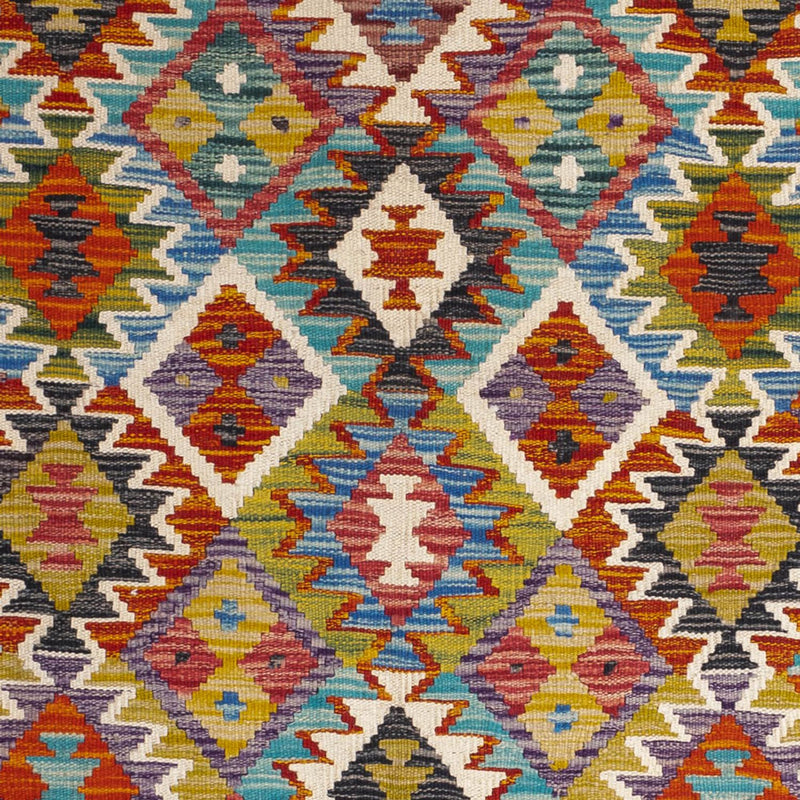 Kelim Carpet - Splash kvadrat  - 154 x 154 cm - flerfärgad