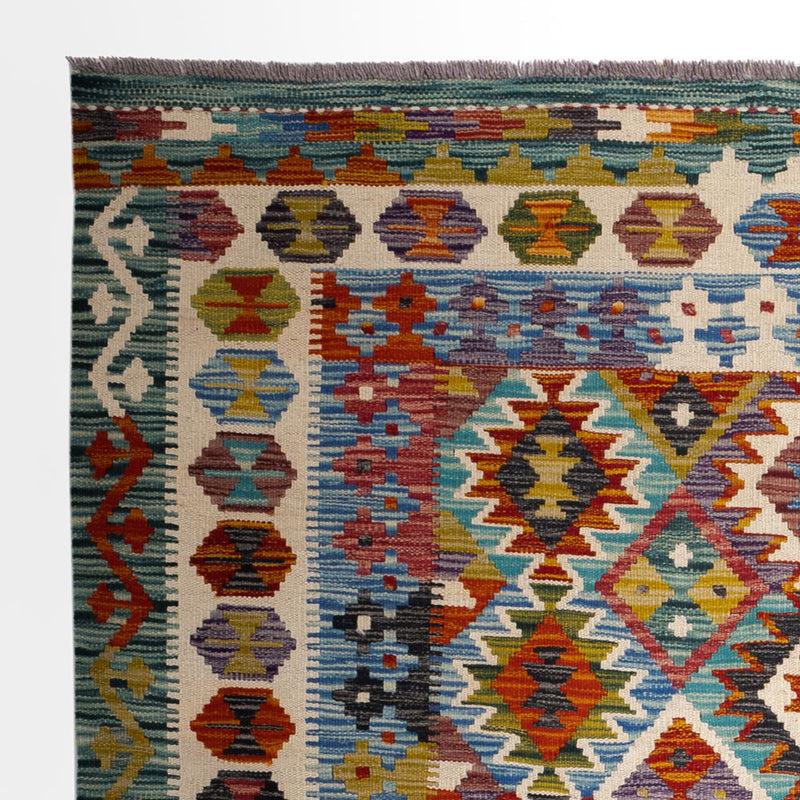 Kelim Carpet - Splash kvadrat  - 154 x 154 cm - flerfärgad