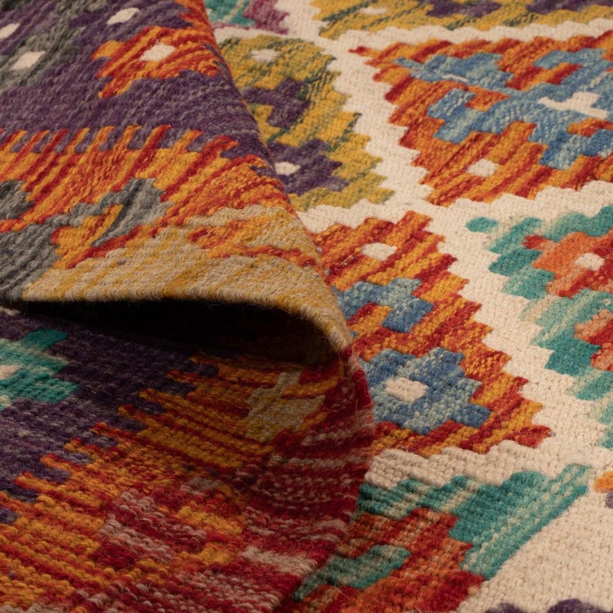 Kelim Carpet - Splash - 158 x 152 cm - flerfärgad