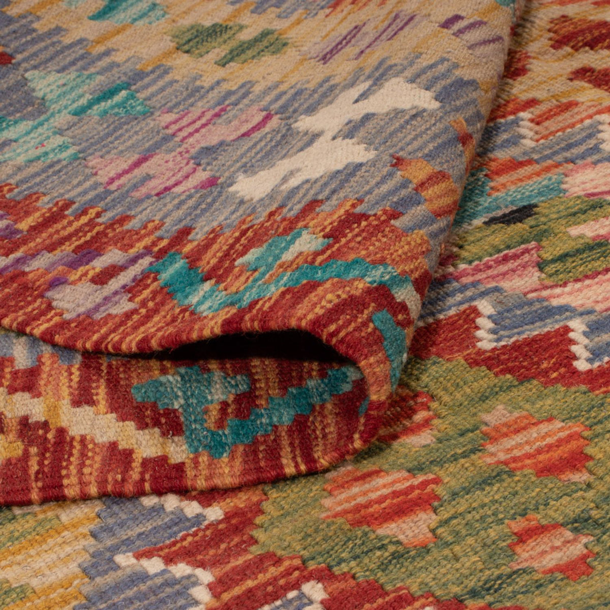 Kelim Carpet - Splash - 204 x 148 cm - flerfärgad