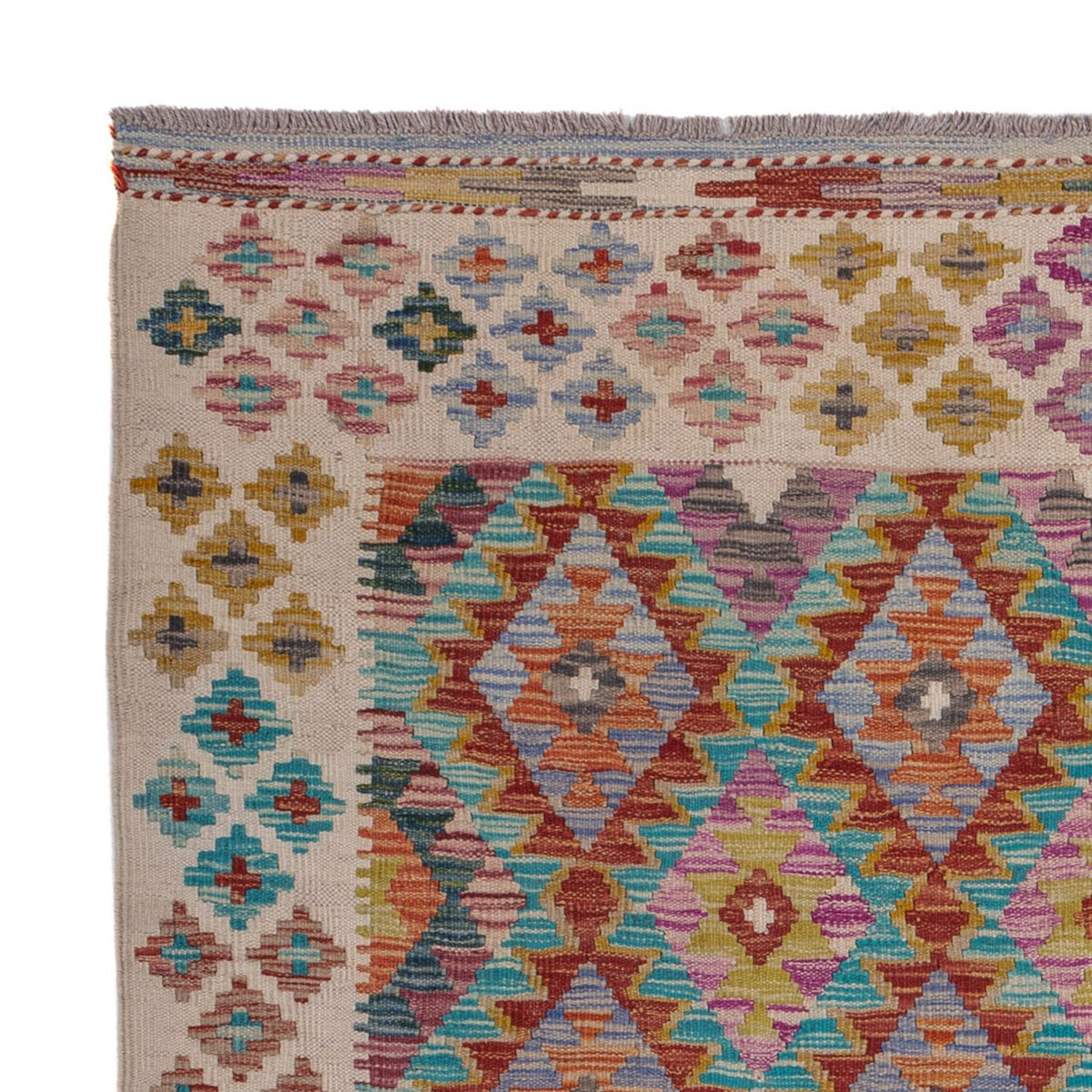 Kelim Carpet - Splash - 198 x 150 cm - flerfärgad