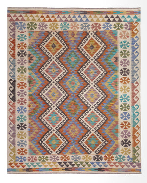 Kelim Carpet - Splash - 197 x 156 cm - flerfärgad