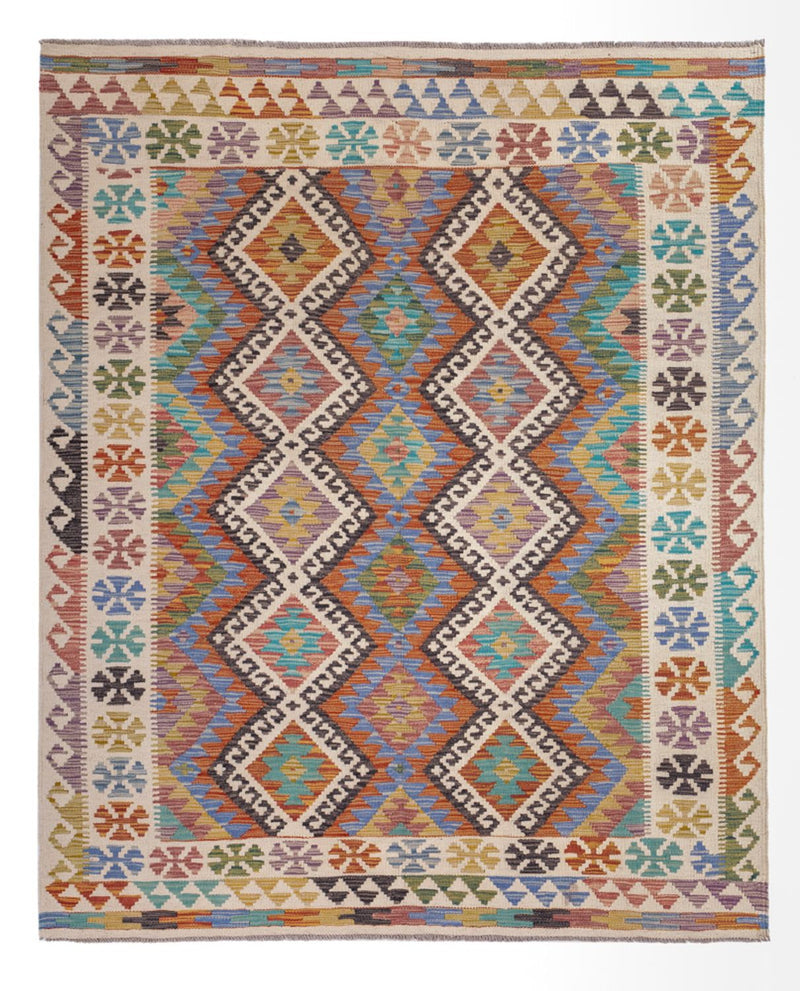 Kelim Carpet - Splash - 197 x 156 cm - flerfärgad