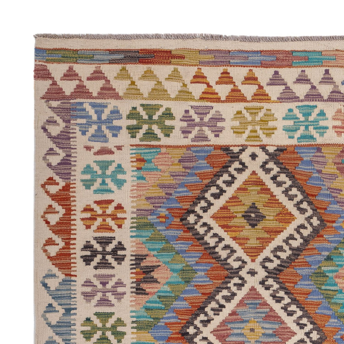 Kelim Carpet - Splash - 197 x 156 cm - flerfärgad