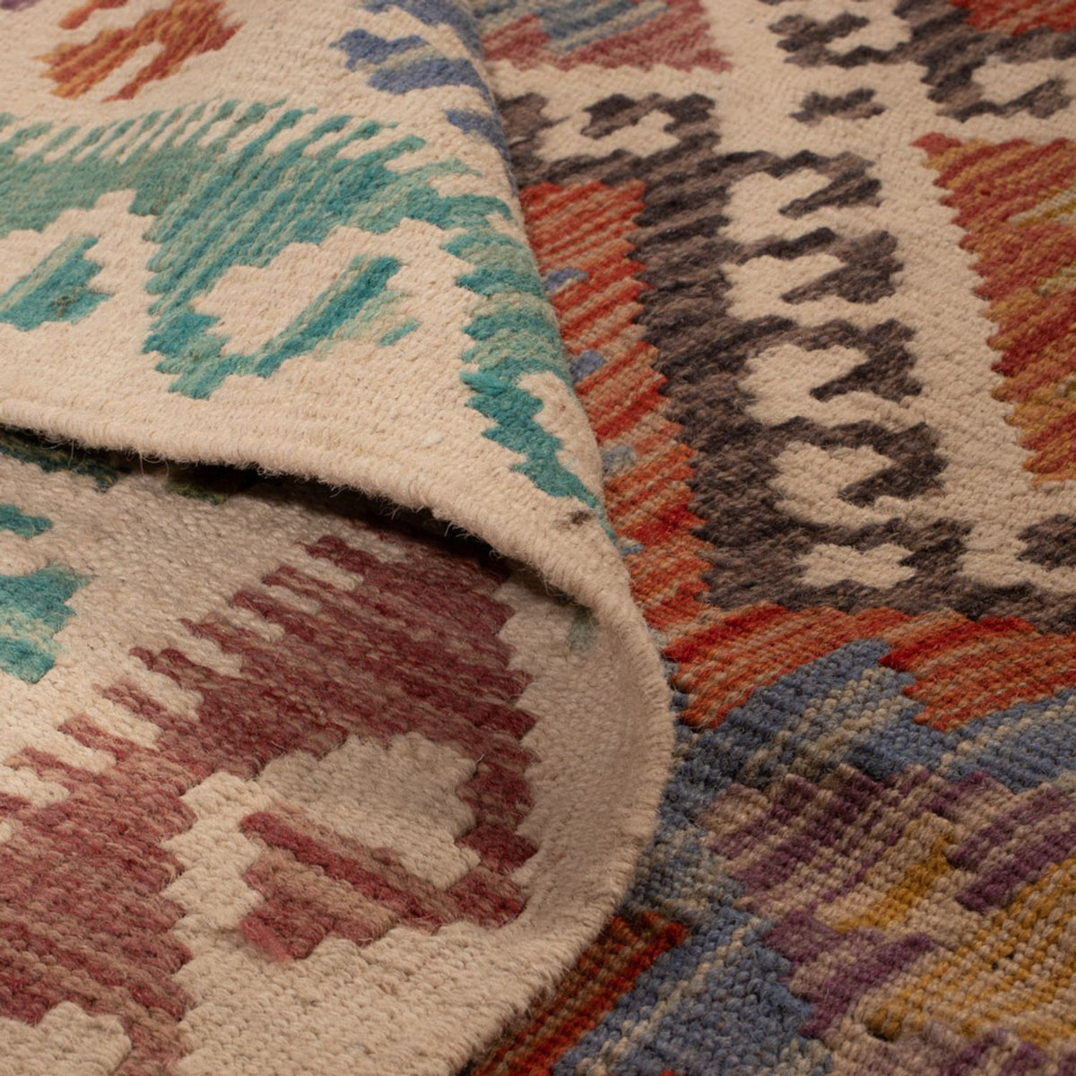 Kelim Carpet - Splash - 197 x 156 cm - flerfärgad