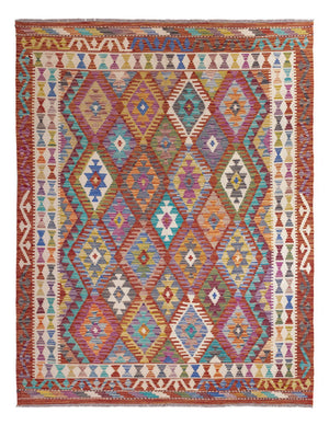 Kelim Carpet - Splash - 198 x 156 cm - flerfärgad