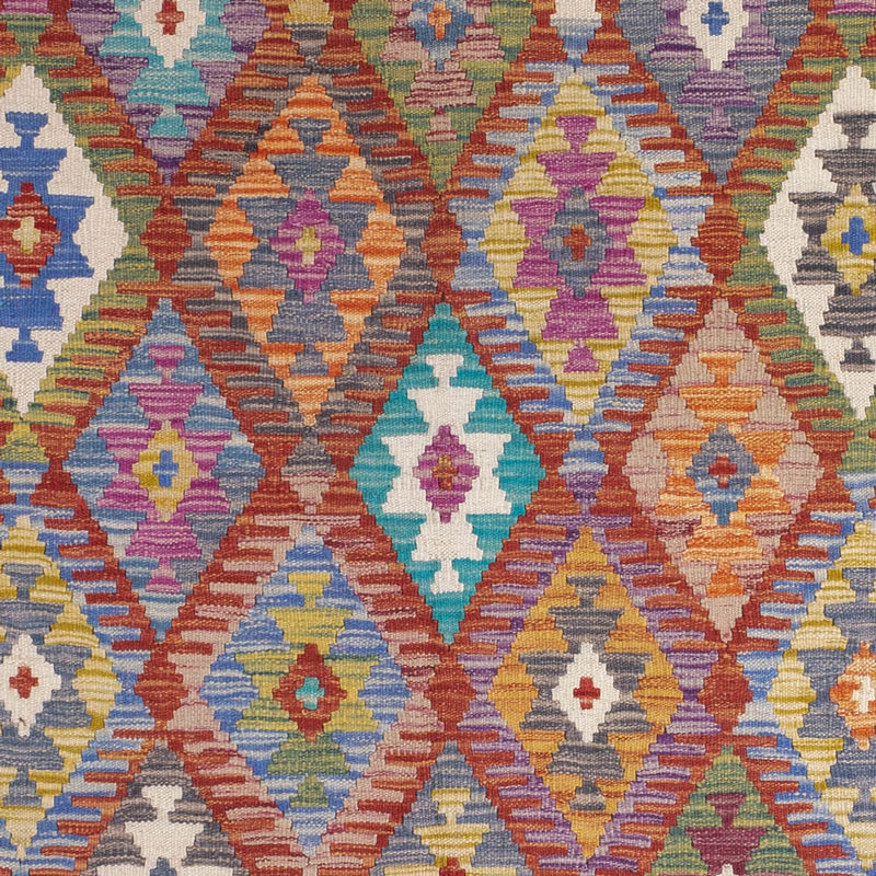 Kelim Carpet - Splash - 198 x 156 cm - flerfärgad
