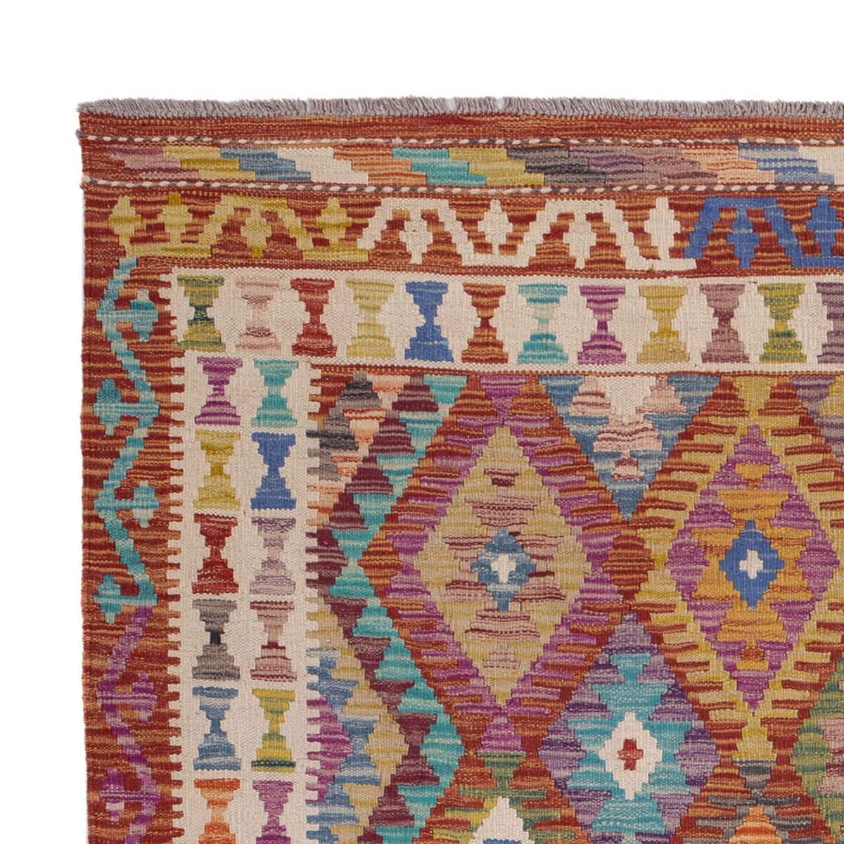 Kelim Carpet - Splash - 198 x 156 cm - flerfärgad