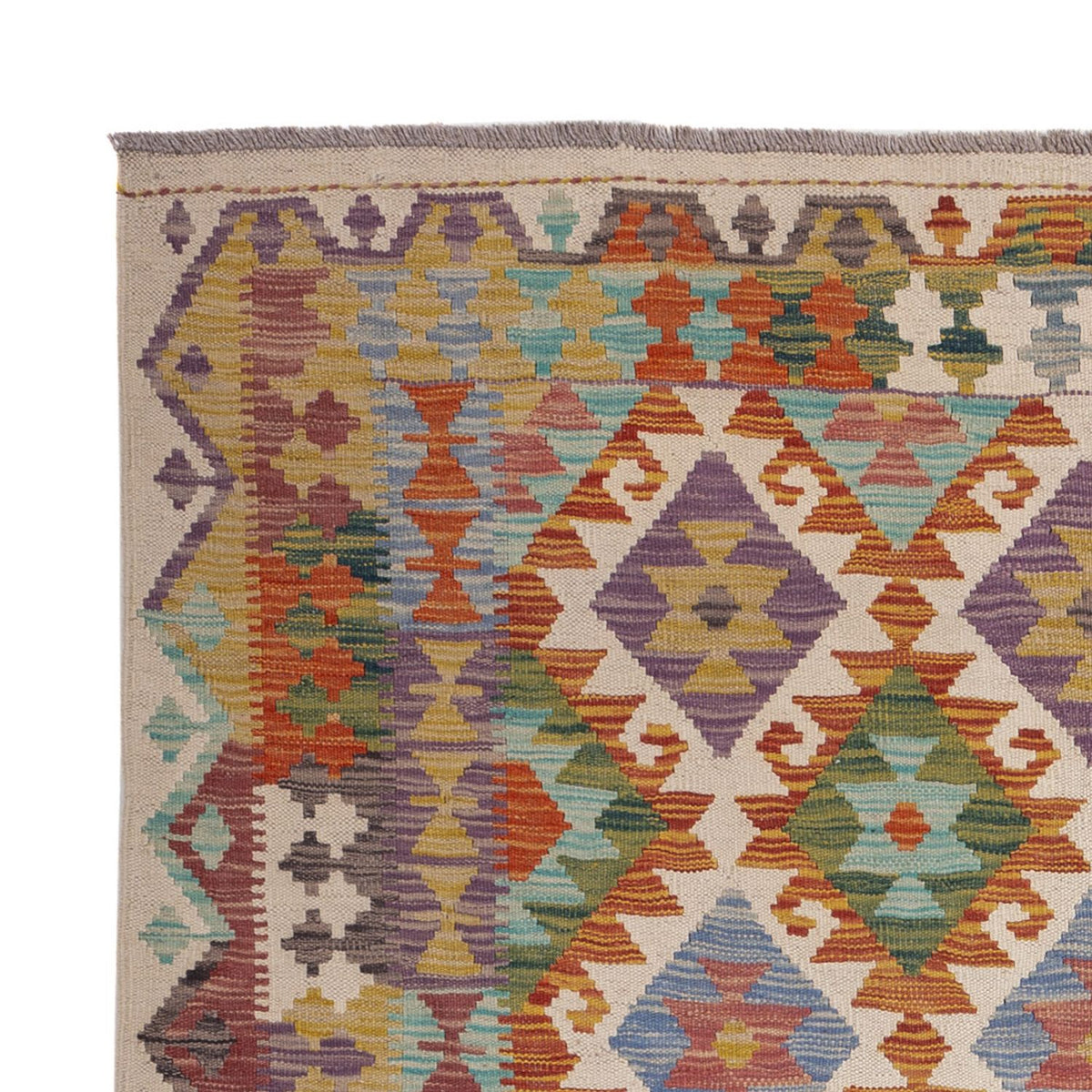 Kelim Carpet - Splash - 201 x 153 cm - flerfärgad