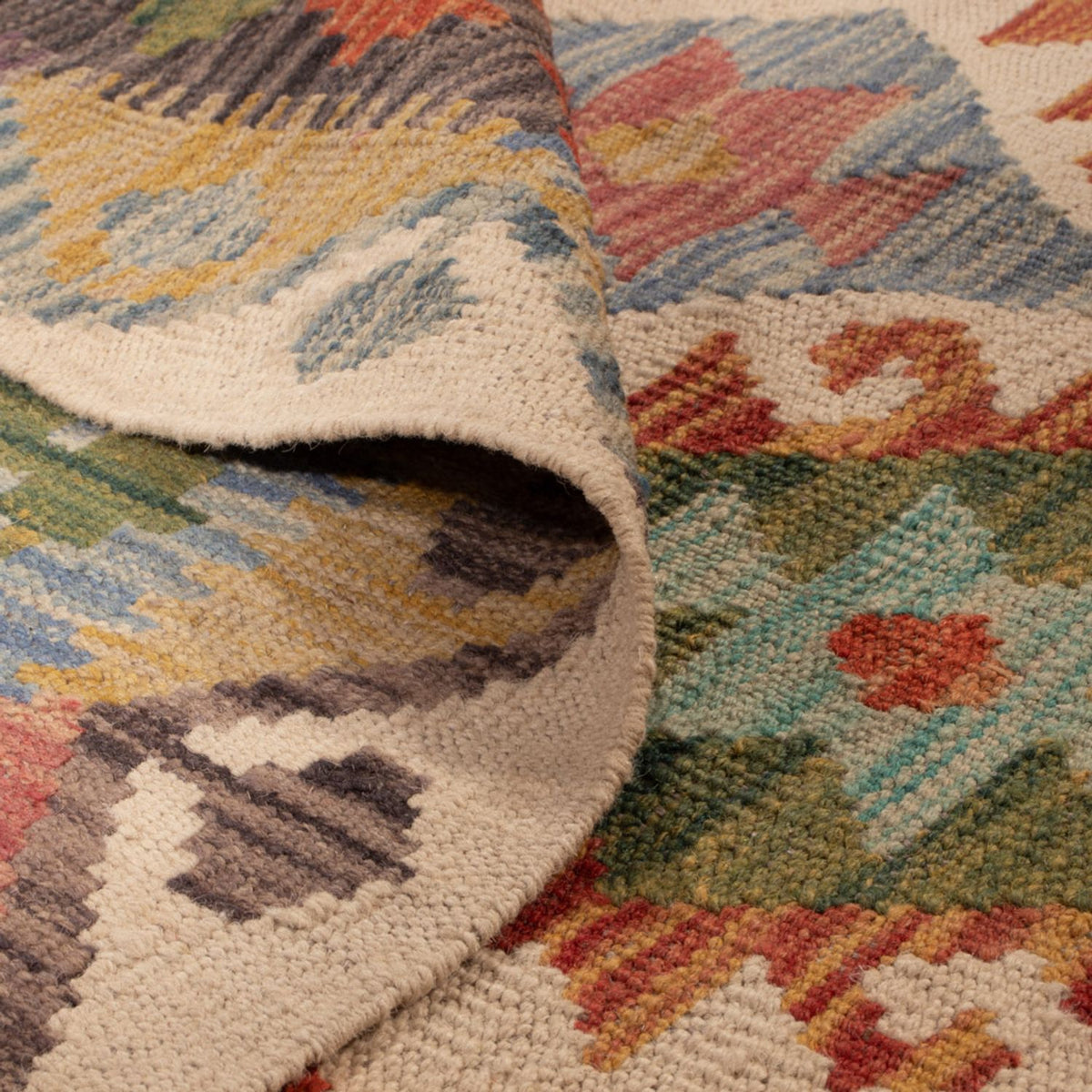 Kelim Carpet - Splash - 201 x 153 cm - flerfärgad