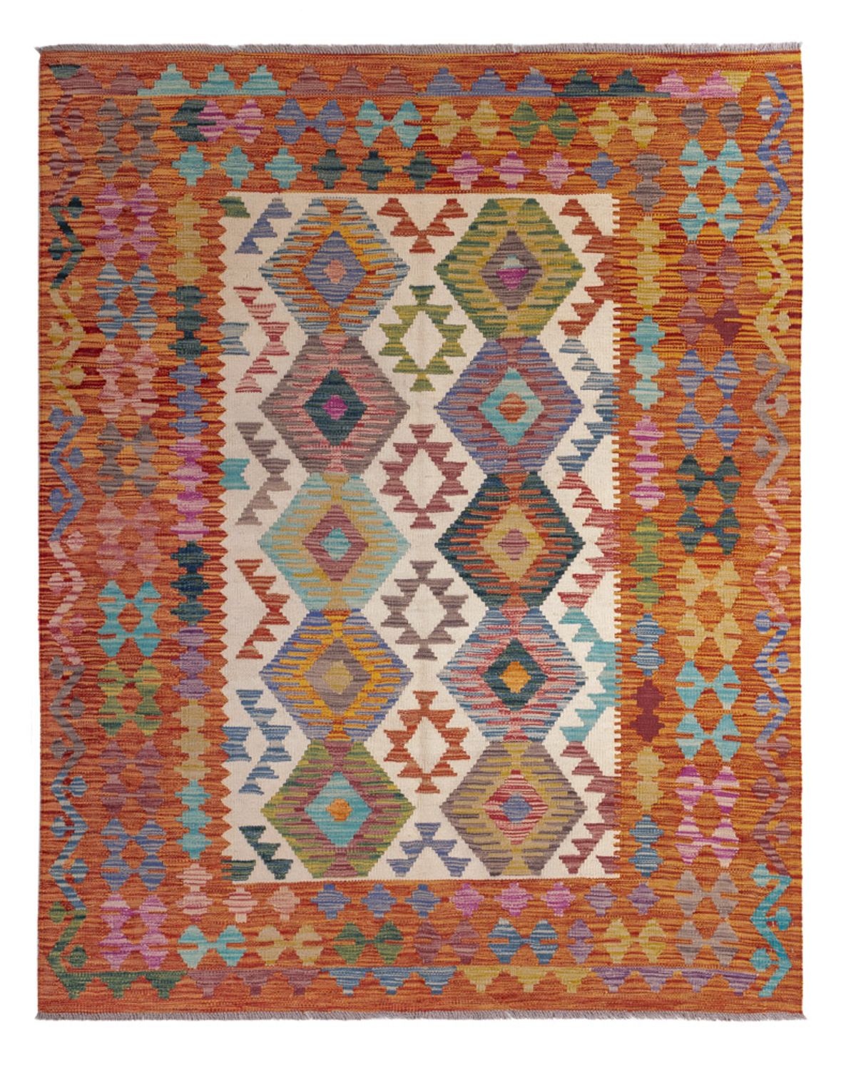 Kelim Carpet - Splash - 198 x 149 cm - flerfärgad