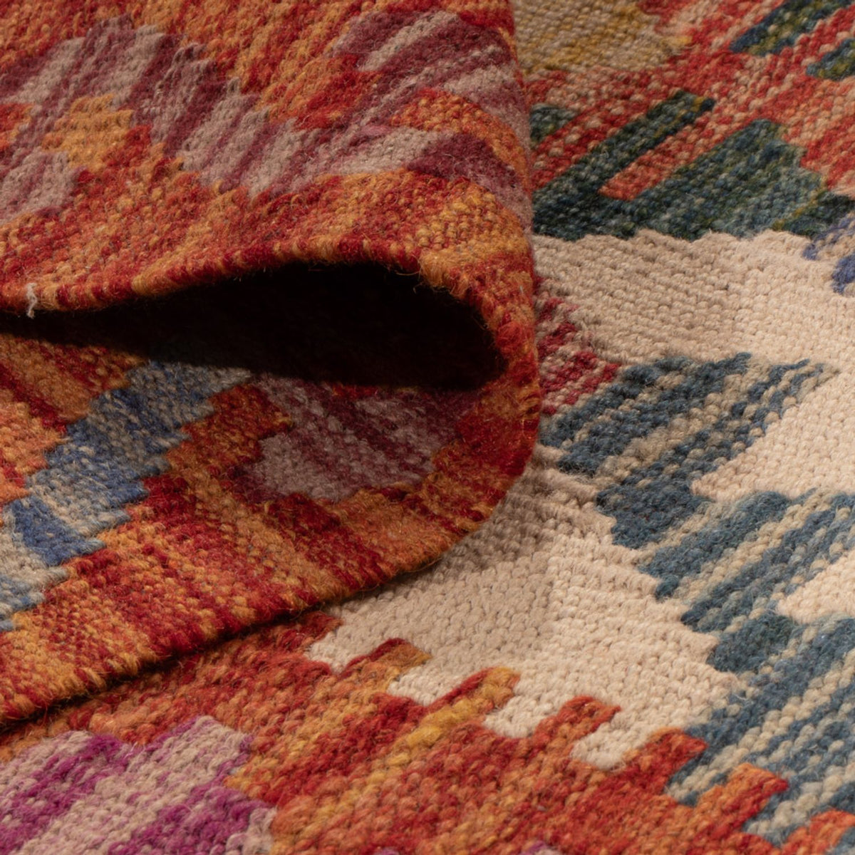 Kelim Carpet - Splash - 198 x 149 cm - flerfärgad