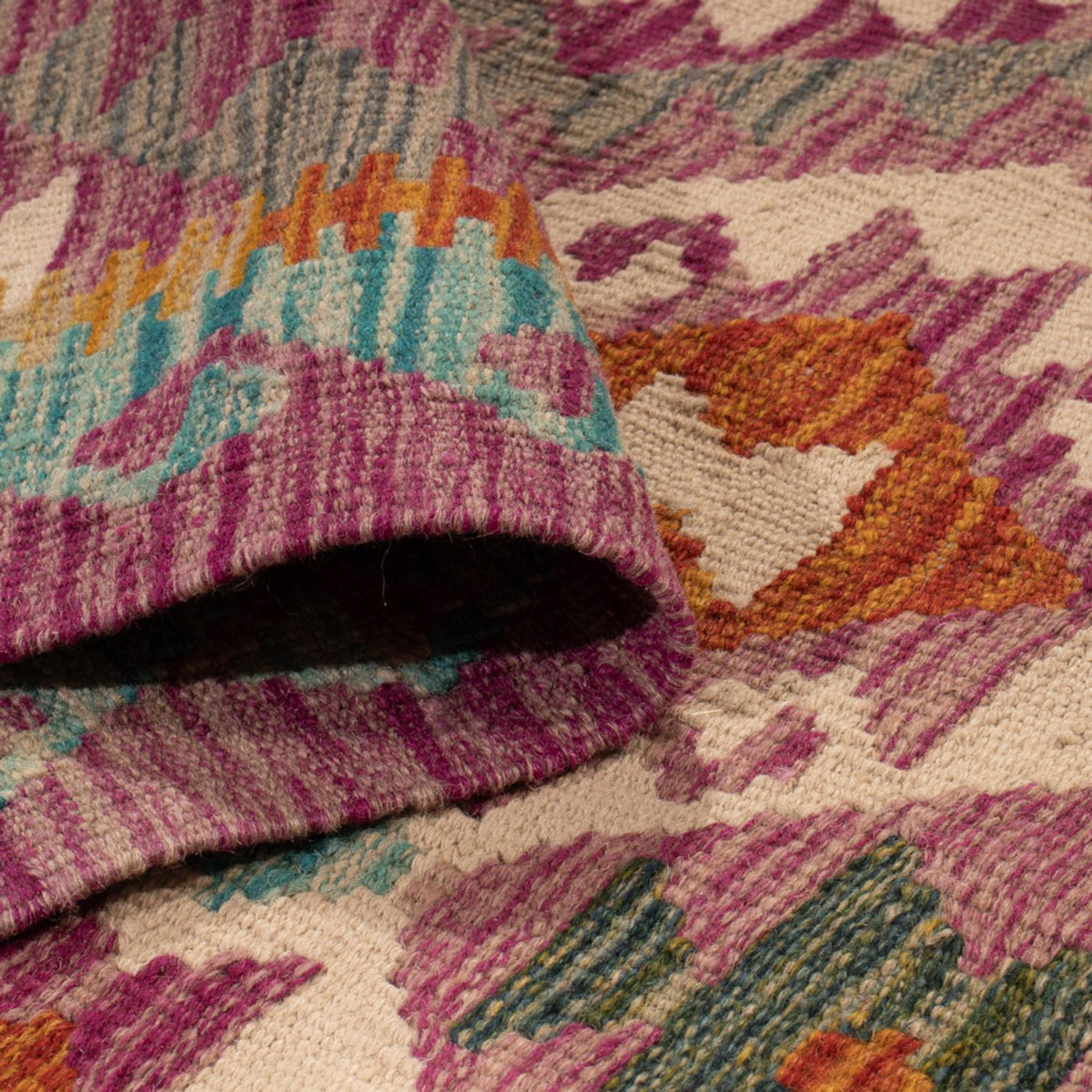 Runner Kelim Carpet - Splash - 295 x 80 cm - flerfärgad