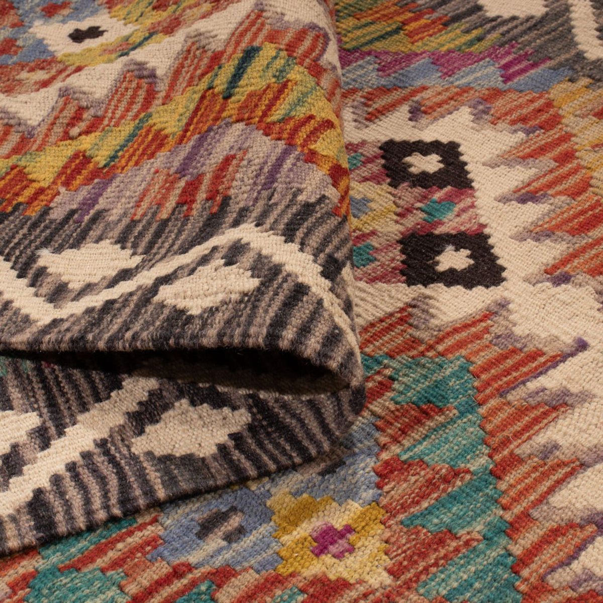 Runner Kelim Carpet - Splash - 295 x 85 cm - flerfärgad