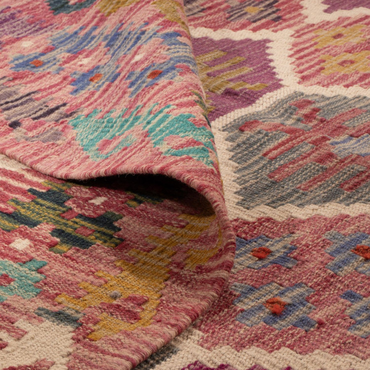 Kelim Carpet - Splash - 254 x 177 cm - flerfärgad