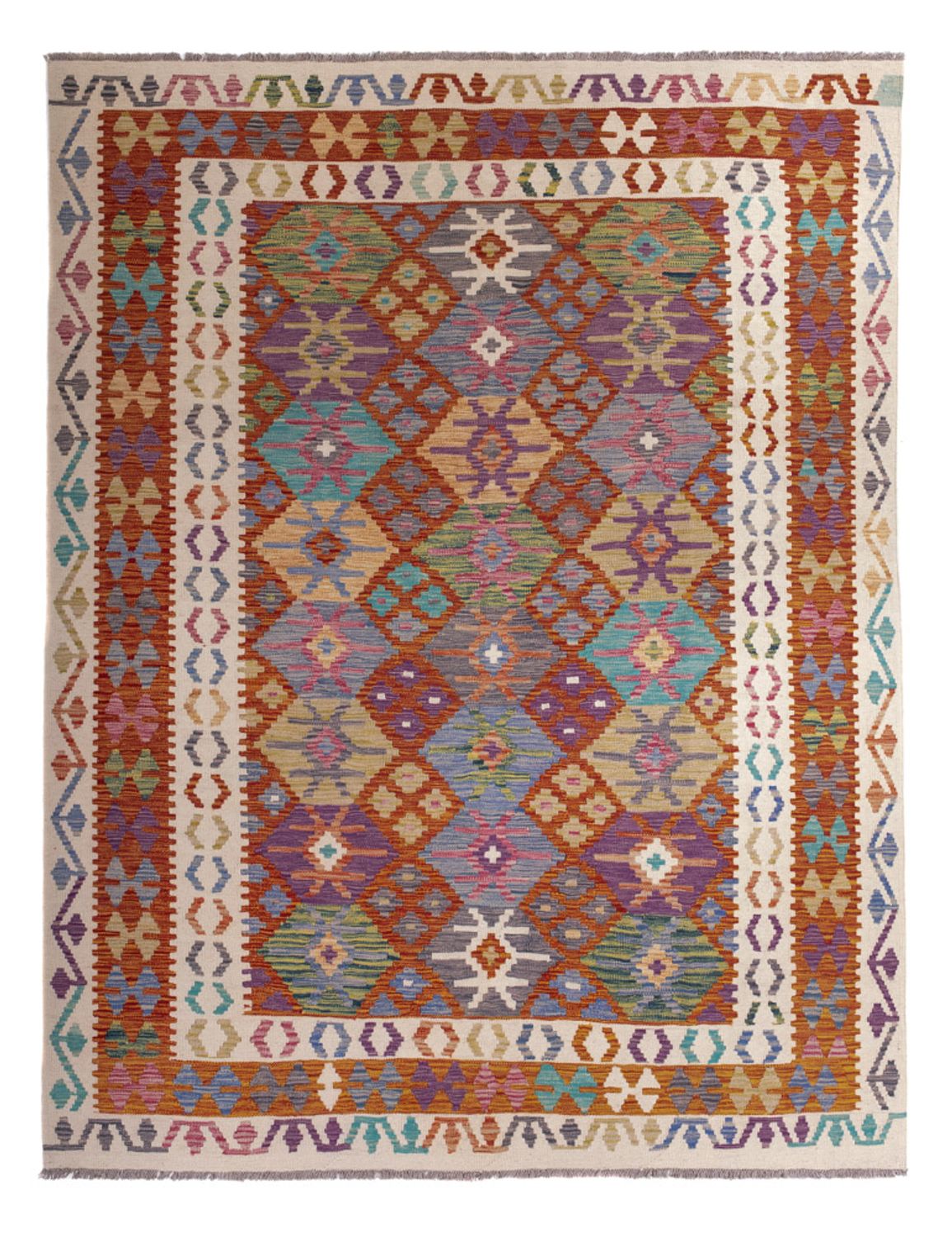 Kelim Carpet - Splash - 247 x 195 cm - flerfärgad