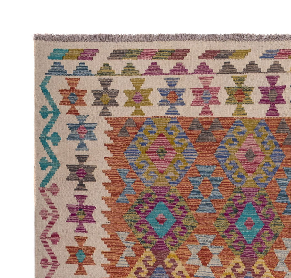 Kelim Carpet - Splash - 253 x 203 cm - flerfärgad